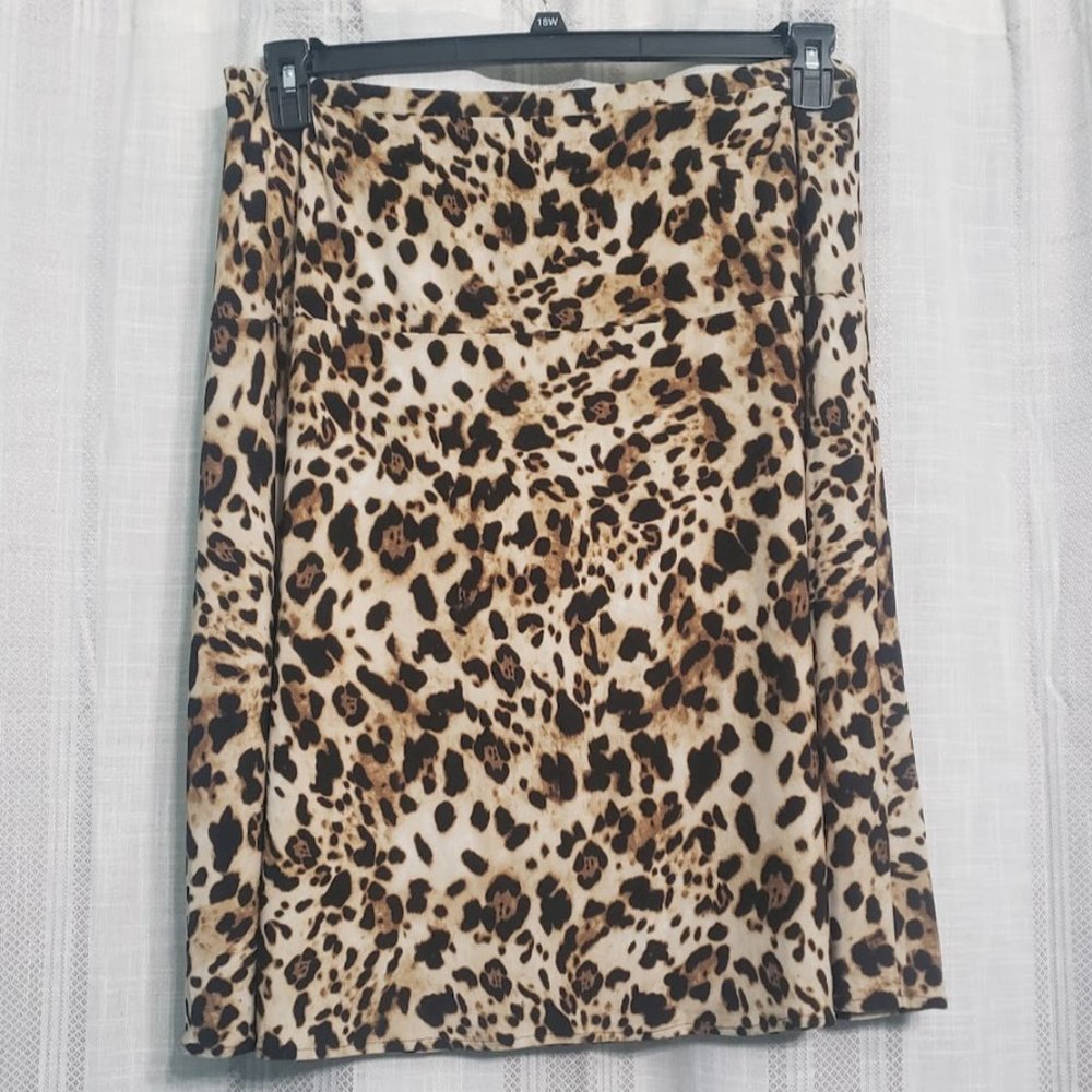 Jones New York Animal Print Skirt Stretch Size 0X